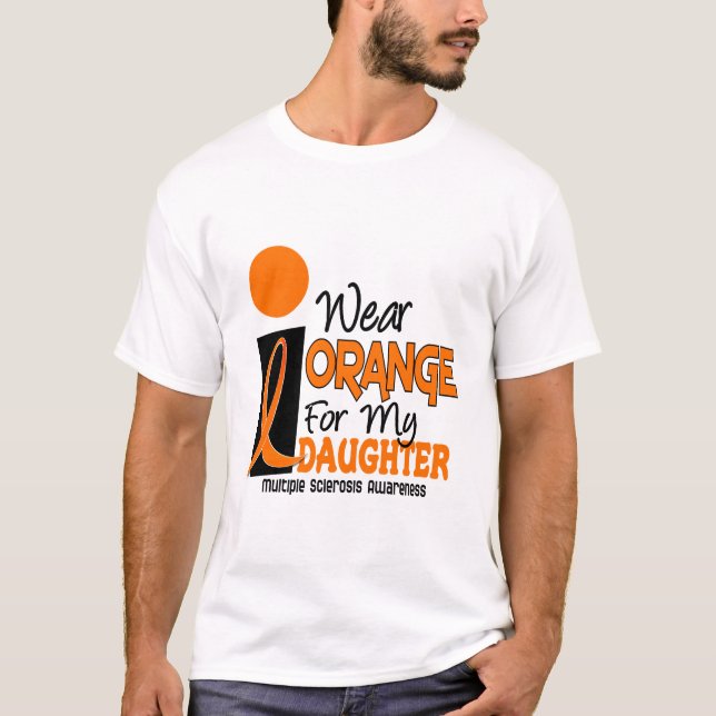 T-shirts Laranja da esclerose múltipla do MS para minha (Frente)