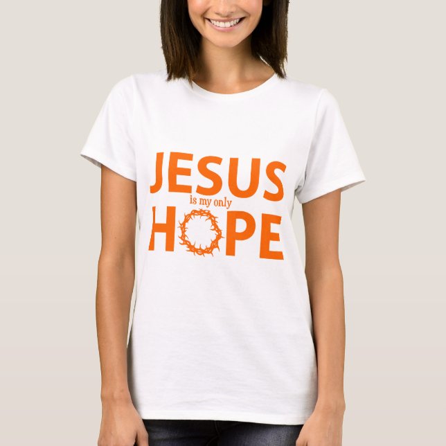 T-shirts laranja da esperança de jesus (Frente)