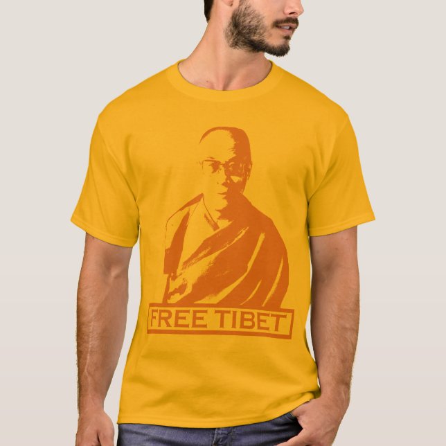 T-shirts laranja de Dalai Lama (Frente)