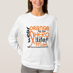 T-shirts Laranja para a esclerose múltipla do MS da mamã 