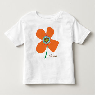 T-shirts Laranja Pop Whimsical & Cute Summer Flower