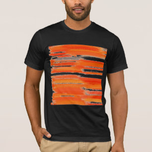 T-shirts Laranja retro abstrata da pintura