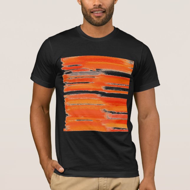 T-shirts Laranja retro abstrata da pintura | (Frente)