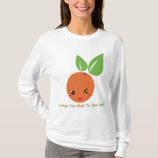 T-shirts "Laranja você" Capa longa contente