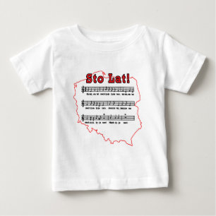 T-shirts Lat de Sto! Mapa polonês da canção