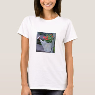 T-shirts Lata molhando/t-shirt longo Flor-Cabido da Capa