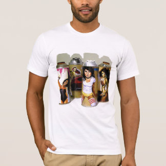 T-shirts latas de pulverizador Sassy do estilo dos anos 70