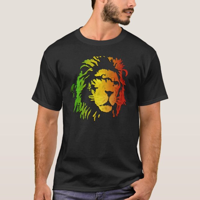 T-shirts Leão de Rasta de amantes do leão de Judah (Frente)