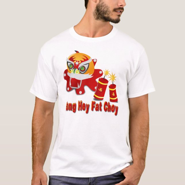T-shirts Leão e Firecrackers chineses (Frente)