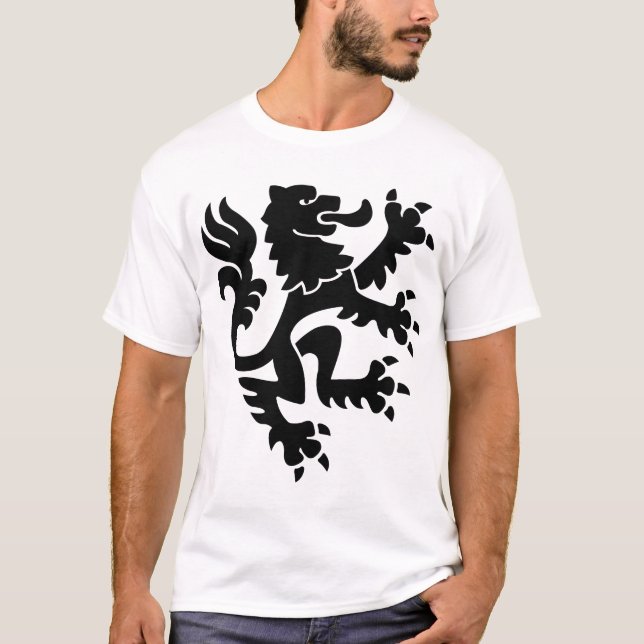 T-shirts Leão Heráldico 01 - Preto (Frente)