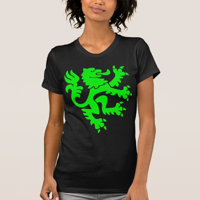 T-shirts Leão Heráldico 01 - Verde (Frente)