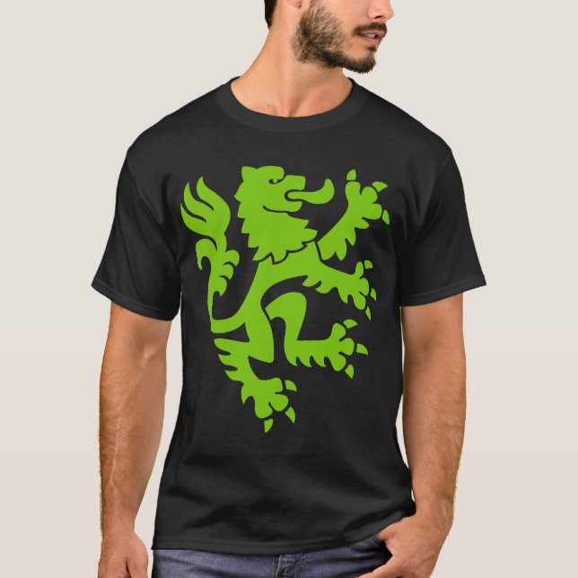 T-shirts Leão Heráldico 01 - Verde Martiano (Frente)