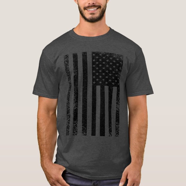 T-shirts Legal bandeira negra e branca americana (Frente)