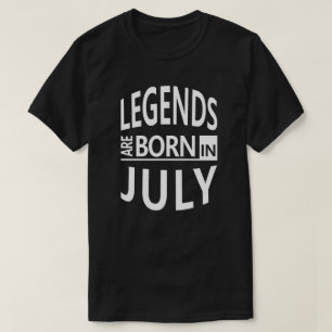 T-shirts Legendas engraçadas/legal do aniversário de julh