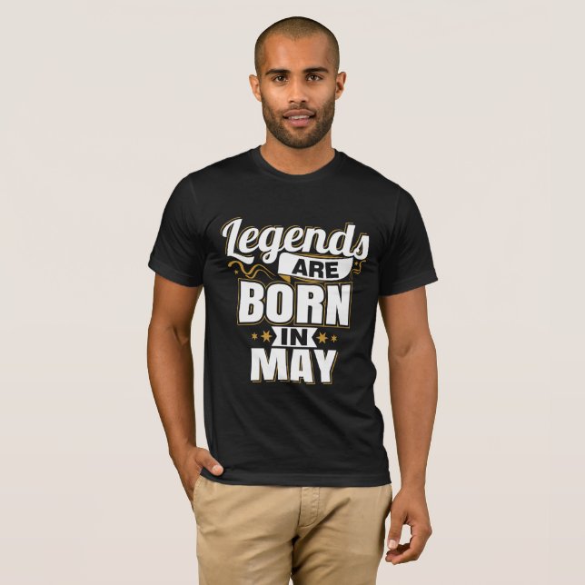T-shirts Legendas são Nasceres em maio (Frente Completa)