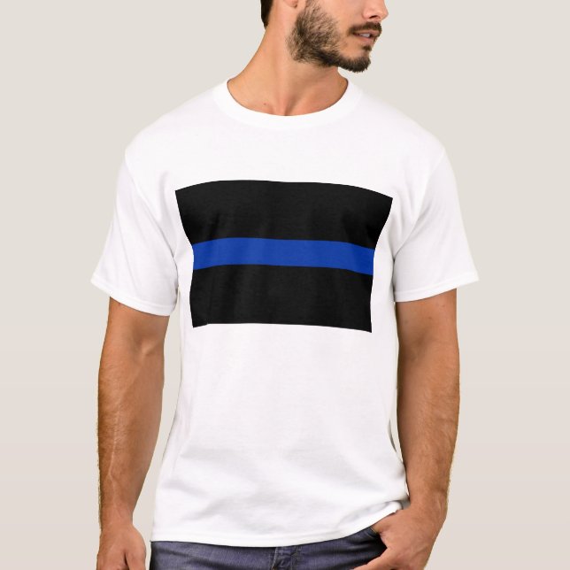 T-shirts lei policial de linha azul fina (Frente)