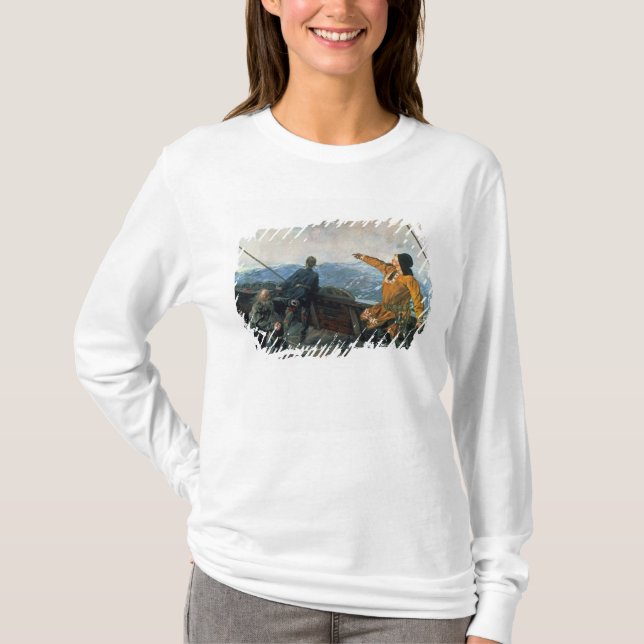 T-shirts Leif Eriksson observa a terra em América, 1893 (Frente)