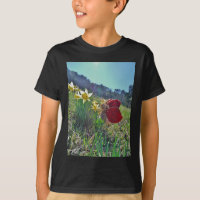 Leite e flores amarelas