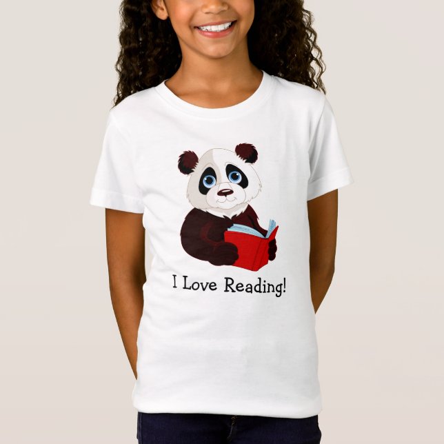 T-shirts Leitura de Design de Panda (Frente)
