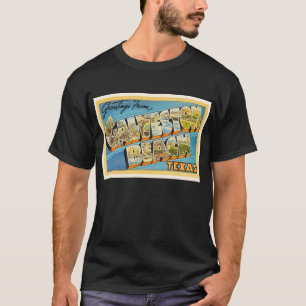 T-shirts Lembrança das viagens vintage de Texas TX da prai