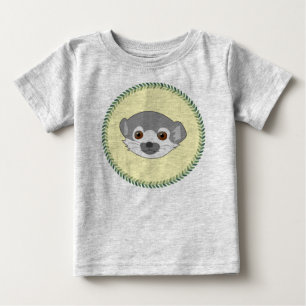 T-shirts Lemur engraçado do bebê olhar fixamente