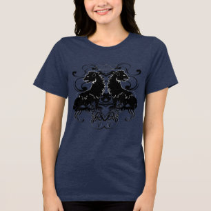 T-shirts Leões Pretos Vintage com Encosto Túnico de Rochas