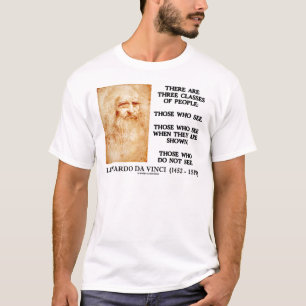T-shirts Leonardo da Vinci três classes de pessoas das