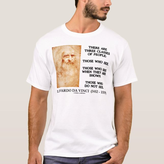 T-shirts Leonardo da Vinci três classes de pessoas das (Frente)