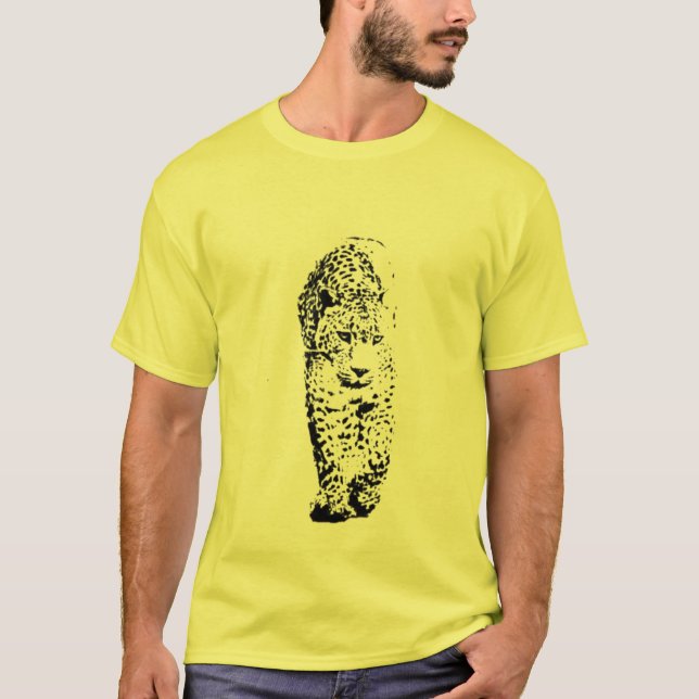 T-shirts Leopardo do estêncil (Frente)