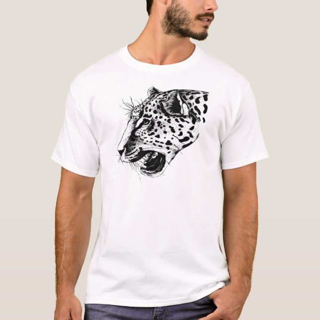 T-shirts Leopardo Negro E Branco (Frente)