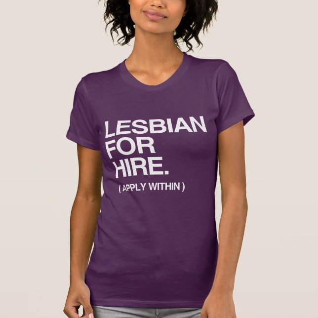 T-SHIRTS LÉSBICA PARA O ALUGUER (Frente)