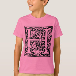 T-shirts Letra H Monograma Medieval Arte Nova