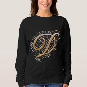 T-shirts Letra inicial D do monograma Dourado