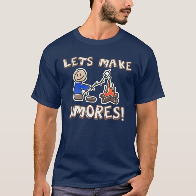 T-shirts Lets faz o acampamento de S'mores (Frente)