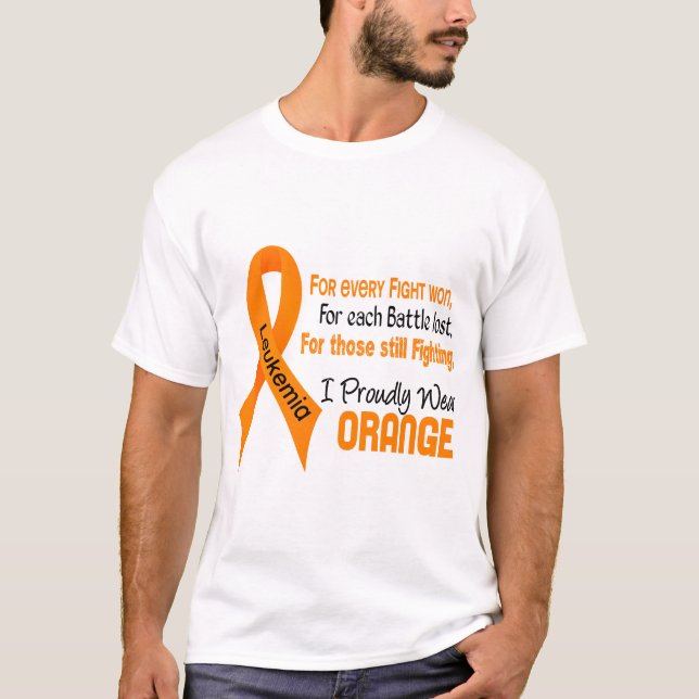 T-shirts Leucemia eu visto orgulhosa a laranja (Frente)
