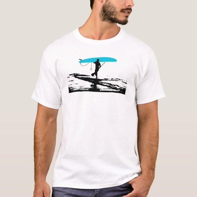 T-shirts Levante-se a sessão de Paddleboarding sobre (Frente)