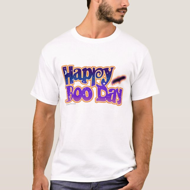 T-shirts leves - DIA FELIZ DE BOO - Halloween (Frente)