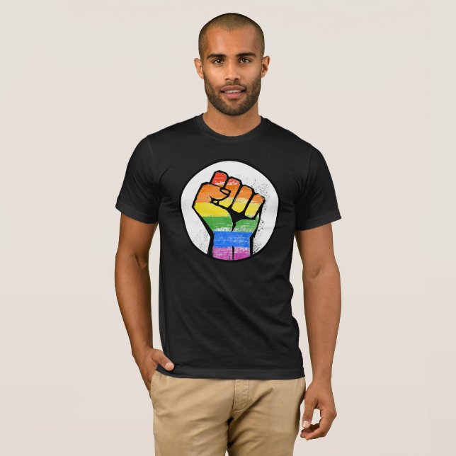 T-SHIRTS LGBTQ RESISTEM O PUNHO (Frente Completa)