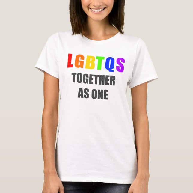 T-shirts LGBTQS junto como um (Frente)