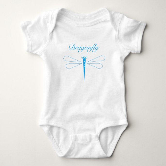 T-shirts Libélula - Bodysuit branco do jérsei do bebê (Frente)