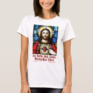 T-shirts Liberal Jesus do coração de sangramento