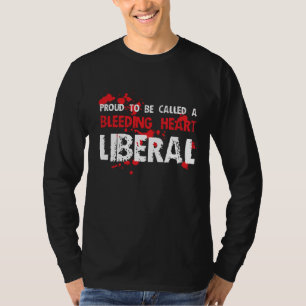 T-shirts Liberal orgulhoso do coração de sangramento