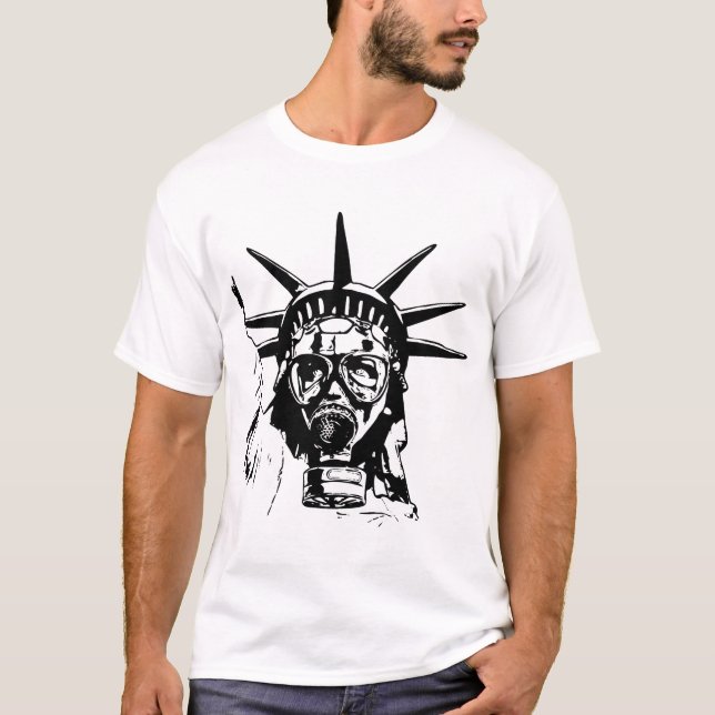 T-shirts LIBERDADE com máscara de gás (Frente)