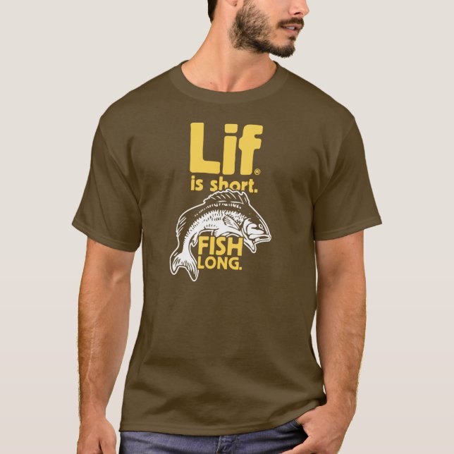 T-shirts Lif. É Curto. Peixe longo. (Frente)