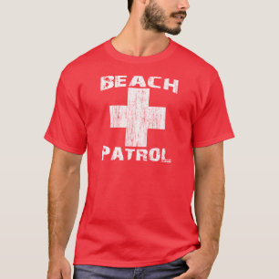 T-shirts Lifeguard branco afligido PATRULHA do logotipo da