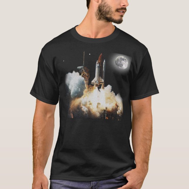 T-shirts Liftoff do vaivém espacial (Frente)