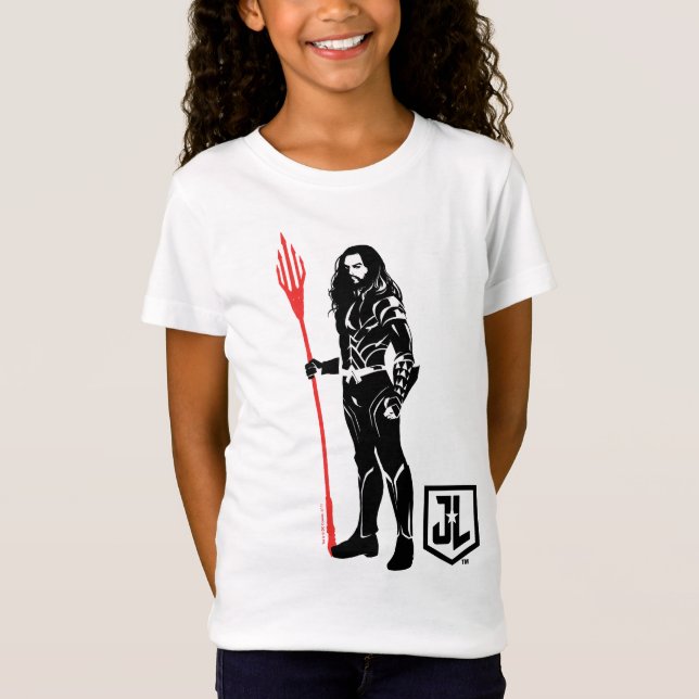 T-shirts Liga da Justiça | Aquaman Pose Noir Pop Art (Frente)