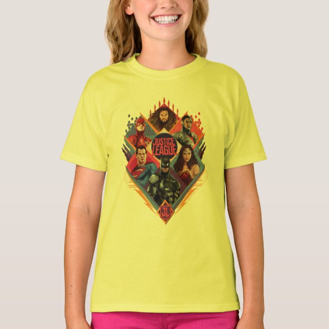 T-shirts Liga da Justiça | Crachá do Grupo de Hatch Diamond (Frente)