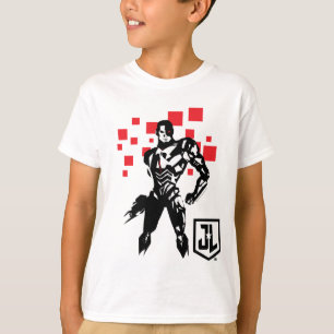 T-shirts Liga da Justiça Cyborg Digital Noir Pop Art