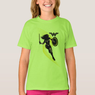 T-shirts Liga da Justiça  Ícone de Silhueta de Mulher Mar